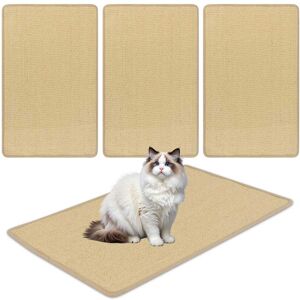Gymax - 4PCS Cat Scratcher Mat Set 32'' x 20'' Sisal Pads w/Adhesive Hook Loop Tapes - Yellow Gymax - 4PCS Cat Scratcher Mat Set 32'' x 20'' Sisal Pads w/Adhesive Hook Loop Tapes - Yellow