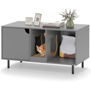 Pefilos - Cat Litter Box, Cat Litter Pan, 40 Inch Cat Litter Box Enclosure for 2 Cats Hidden Cat Washroom - Gray Pefilos - Cat Litter Box, Cat Litter Pan, 40 Inch Cat Litter Box Enclosure for 2 Cats Hidden Cat Washroom - Gray