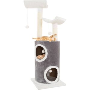 PetMaker - 5-Tier Cat Tower with 2 Napping Perches, 2 Story Kitty Condo, 2 Sisal Rope Scratching Posts, Hanging Toys - Gray and White PetMaker - 5-Tier Cat Tower with 2 Napping Perches, 2 Story Kitty Condo, 2 Sisal Rope Scratching Posts, Hanging Toys - Gray and White