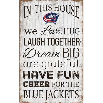 Fan Creations - Columbus Blue Jackets 11'' x 19'' Team In This House Sign - Multicolor Fan Creations - Columbus Blue Jackets 11'' x 19'' Team In This House Sign - Multicolor