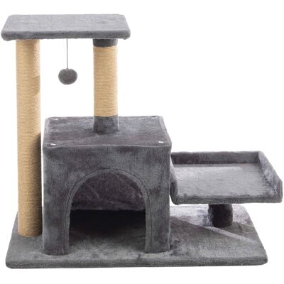 PetMaker - 24.5in Small Cat Tree Tower Cat Tower with Napping Perches, Kitten Condo, 2 Rope Scratching Posts, and Hanging Toy PetMaker - 24.5in Small Cat Tree Tower Cat Tower with Napping Perches, Kitten Condo, 2 Rope Scratching Posts, and Hanging Toy