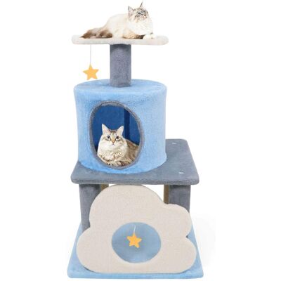 Costway - 31.5" Cute Modern Cat Tree with Condo Top Perch Jute Scratching Posts Hanging Toy Costway - 31.5" Cute Modern Cat Tree with Condo Top Perch Jute Scratching Posts Hanging Toy