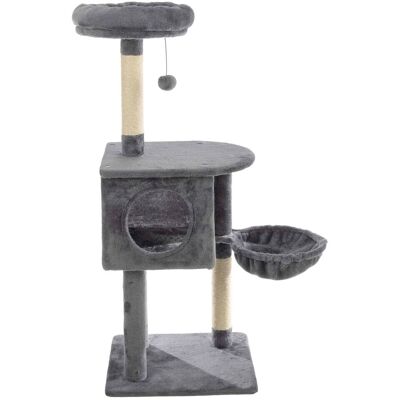 PetMaker - 47” Tall Cat Tree Tower Cat Tower with Hammock, Napping Perches, Kitten Condo, 2 Rope Scratching Posts, and Hanging Toy PetMaker - 47” Tall Cat Tree Tower Cat Tower with Hammock, Napping Perches, Kitten Condo, 2 Rope Scratching Posts, and Hanging Toy
