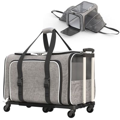 Katziela - Rolling Rover Airline Compliant Expandable Wheeled Pet Carrier Katziela - Rolling Rover Airline Compliant Expandable Wheeled Pet Carrier