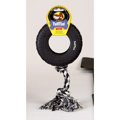 Boss PET - TuffTire Black Rubber Rope/Rubber Dog Tug Toy Large 1 pk - Multicolored Boss PET - TuffTire Black Rubber Rope/Rubber Dog Tug Toy Large 1 pk - Multicolored
