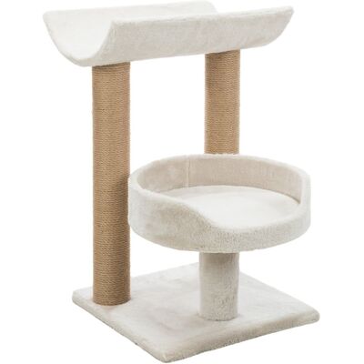 TRIXIE - Isaba Plush 2-Level Cat Tree with Sisal Scratching Posts, 2 Perch - Light Gray-Greige TRIXIE - Isaba Plush 2-Level Cat Tree with Sisal Scratching Posts, 2 Perch - Light Gray-Greige