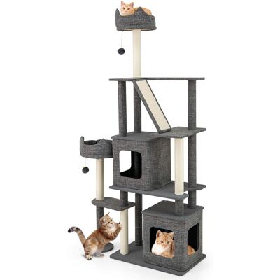 Costway - 71" Tall Cat Tree Multi-Level Large Cat Tower w/ Scratching Posts for Indoor Adult Cats & Kittens - Gray Costway - 71" Tall Cat Tree Multi-Level Large Cat Tower w/ Scratching Posts for Indoor Adult Cats & Kittens - Gray