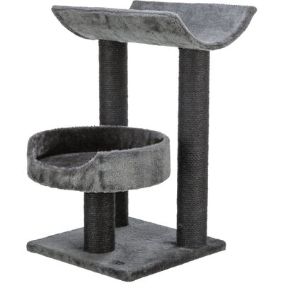 TRIXIE - Isaba Plush 2-Level Cat Tree with Sisal Scratching Posts, 2 Perch - Black/Gray TRIXIE - Isaba Plush 2-Level Cat Tree with Sisal Scratching Posts, 2 Perch - Black/Gray