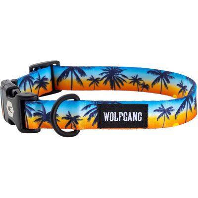 WOLFGANG PET - Wolfgang Sunset palms Polyester Dog Adjustable Collar Large - Multicolored WOLFGANG PET - Wolfgang Sunset palms Polyester Dog Adjustable Collar Large - Multicolored