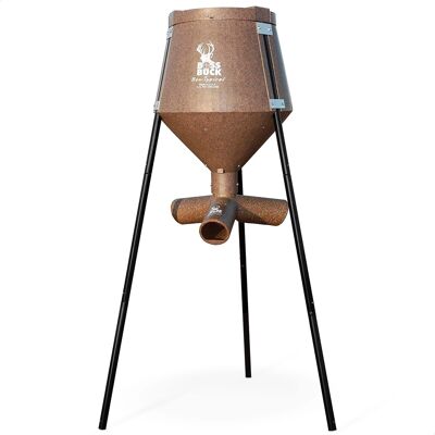 Boss Buck - 200 Pound Gravity Fed Tripod Game Deer Corn and Protein Pellet Feeder - Brown Boss Buck - 200 Pound Gravity Fed Tripod Game Deer Corn and Protein Pellet Feeder - Brown