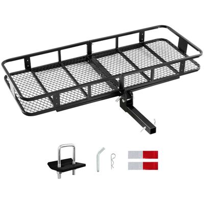 VEVOR - 60" x 24" x 6", Hitch Cargo Carrier, 500 lbs Capacity Hitch Cargo Carrier with Nighttime Reflective Reminder - Black VEVOR - 60" x 24" x 6", Hitch Cargo Carrier, 500 lbs Capacity Hitch Cargo Carrier with Nighttime Reflective Reminder - Black