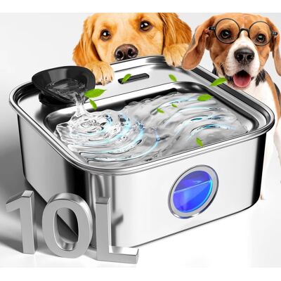 Oneisall - 10L/338oz Stainless Steel Automatic Dog Water Fountain 5 Layer Filtration Clean System with 3 Filter - Silver Oneisall - 10L/338oz Stainless Steel Automatic Dog Water Fountain 5 Layer Filtration Clean System with 3 Filter - Silver