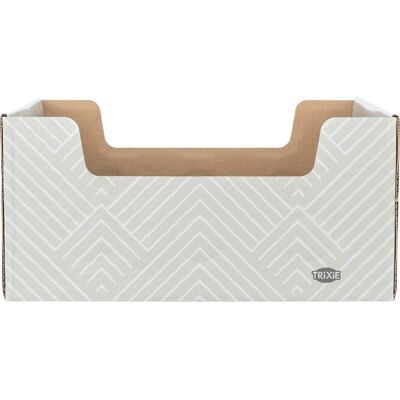 TRIXIE - Cardboard Cat Scratching Box with Peek-a-Boo Openings & Double-Sided Scratcher - Brown/White TRIXIE - Cardboard Cat Scratching Box with Peek-a-Boo Openings & Double-Sided Scratcher - Brown/White