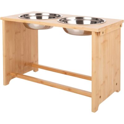 PetMaker - Elevated Dog Bowls with 15-Inch Tall Bamboo Raised Stand - Natural Wood PetMaker - Elevated Dog Bowls with 15-Inch Tall Bamboo Raised Stand - Natural Wood