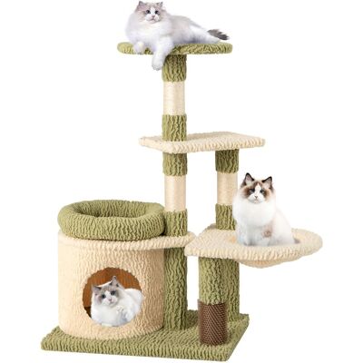 Gymax - Multi-level Cat Tree Cute Cat Tower w/ Top Perch Private Condo Side Basket - GYM17638 Gymax - Multi-level Cat Tree Cute Cat Tower w/ Top Perch Private Condo Side Basket - GYM17638