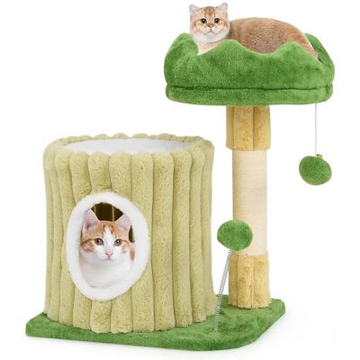 Gymax - Modern Small Cat Tower w/ Sisal Scratching Posts Plush Padded Perch Large Condo Gymax - Modern Small Cat Tower w/ Sisal Scratching Posts Plush Padded Perch Large Condo