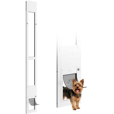 VEVOR - Dog Door for Sliding Glass Door,75 7/8" to 80 11/16" Adjustable Height,Aluminum Alloy Frame with Flap and Rotating Hinge - White VEVOR - Dog Door for Sliding Glass Door,75 7/8" to 80 11/16" Adjustable Height,Aluminum Alloy Frame with Flap and Rotating Hinge - White
