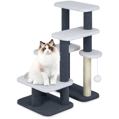 Gymax - 2-in-1 Cat Tree Tower Pet Steps w/ Scratching Posts Hanging Toy Ball Perch - GYM19080 Gymax - 2-in-1 Cat Tree Tower Pet Steps w/ Scratching Posts Hanging Toy Ball Perch - GYM19080