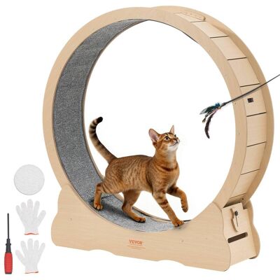 VEVOR - Cat Exercise Wheel, 48 in Wooden Cat Running Wheel for Indoor Cats up to 28 lbs, Cats Treadmill with Carpeted Runway - Wood Grain Finish VEVOR - Cat Exercise Wheel, 48 in Wooden Cat Running Wheel for Indoor Cats up to 28 lbs, Cats Treadmill with Carpeted Runway - Wood Grain Finish