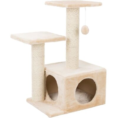 TRIXIE - Valencia Plush & Sisal 3-Level 28" Cat Tree with Scratching Posts & Condo - Beige TRIXIE - Valencia Plush & Sisal 3-Level 28" Cat Tree with Scratching Posts & Condo - Beige