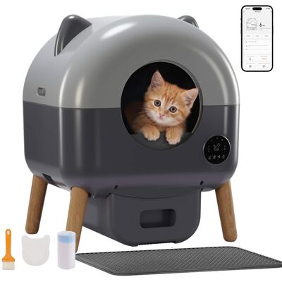 CloudRest Pro - Self Cleaning Litter Box Ultra-Quiet Automatic Cat Litter Box - APP Control - Gray CloudRest Pro - Self Cleaning Litter Box Ultra-Quiet Automatic Cat Litter Box - APP Control - Gray