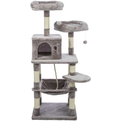 TRIXIE - Eduardo Plush & Sisal 4-Level 57.1" Cat Tree with Scratching Posts & Condo - Gray TRIXIE - Eduardo Plush & Sisal 4-Level 57.1" Cat Tree with Scratching Posts & Condo - Gray