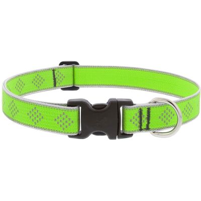 LupinePet - Reflective Diamond Nylon Dog Adjustable Collar - Green LupinePet - Reflective Diamond Nylon Dog Adjustable Collar - Green