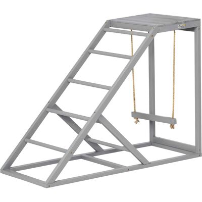 Pawhut - Chicken Activity Play for Healthy & Happy Animals, Swing Set with Chicken Perches & Hen Ladder, Chicken Coop Toy - Gray Pawhut - Chicken Activity Play for Healthy & Happy Animals, Swing Set with Chicken Perches & Hen Ladder, Chicken Coop Toy - Gray