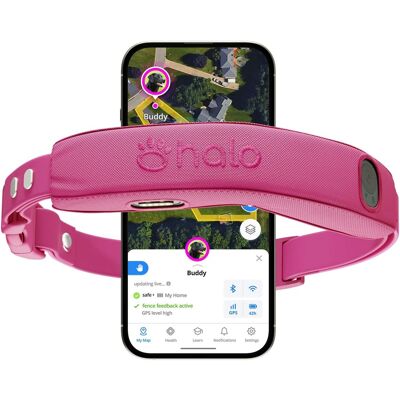 Halo - Collar 5, New Wireless Dog Fence & GPS Dog Collar, Subscription Required, Waterproof, One Size (5 colors) - Orchid Halo - Collar 5, New Wireless Dog Fence & GPS Dog Collar, Subscription Required, Waterproof, One Size (5 colors) - Orchid