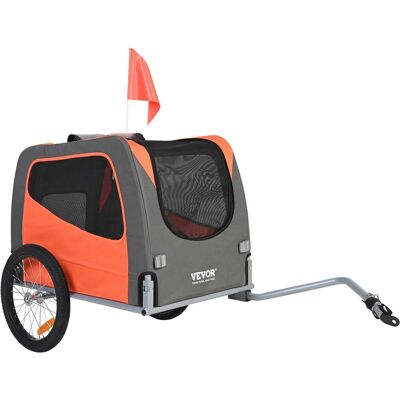 VEVOR - Dog Bike Trailer, Supports up to 66 lbs, Pet Cart Bicycle Carrier, Easy Folding Frame with Quick Release Wheels - Orange + Gray VEVOR - Dog Bike Trailer, Supports up to 66 lbs, Pet Cart Bicycle Carrier, Easy Folding Frame with Quick Release Wheels - Orange + Gray