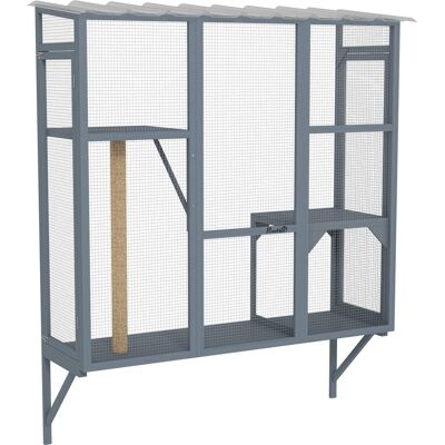 Pawhut - Outdoor, Window Catio for 2-3 Large Indoor Cats w/ 2 Jumping Platforms, Scratching Post Pawhut - Outdoor, Window Catio for 2-3 Large Indoor Cats w/ 2 Jumping Platforms, Scratching Post