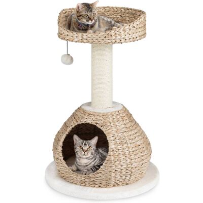 Gymax - Petsjoy 28'' Hand-Made Cat Tree Tower Natural Bowl Shaped w/Perch Gymax - Petsjoy 28'' Hand-Made Cat Tree Tower Natural Bowl Shaped w/Perch