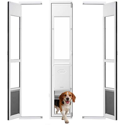 VEVOR - Dog Door for Sliding Glass Door, 75 7/8" to 80 11/16" Adjustable Height, Aluminum Alloy Frame with Flap, Lock Design - White VEVOR - Dog Door for Sliding Glass Door, 75 7/8" to 80 11/16" Adjustable Height, Aluminum Alloy Frame with Flap, Lock Design - White