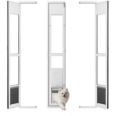 VEVOR - Dog Door for Sliding Glass Door, 75 7/8" to 80 11/16" Adjustable Height, Aluminum Alloy Frame with Flap, Lock Design - White VEVOR - Dog Door for Sliding Glass Door, 75 7/8" to 80 11/16" Adjustable Height, Aluminum Alloy Frame with Flap, Lock Design - White