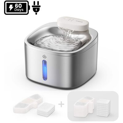 Oneisall - 3.5L 118oz Wireless Cat Water Fountain With 11 Filters Food Grade Dual Supply Motion Sensor Flowing - Stainless Steel Oneisall - 3.5L 118oz Wireless Cat Water Fountain With 11 Filters Food Grade Dual Supply Motion Sensor Flowing - Stainless Steel