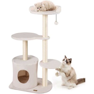 Gymax - 43'' Cat Tree for Indoor Cats w/Condo Comfy Plush Perches Sisal Scratching Posts Beige Gymax - 43'' Cat Tree for Indoor Cats w/Condo Comfy Plush Perches Sisal Scratching Posts Beige