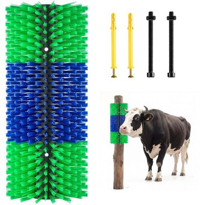 VEVOR - Livestock Scratching Brush, 1PC Goat Scratcher Brush Post with 4 Screws, 16.9" x 7.5" Cow Scratcher for Back Itch Relief VEVOR - Livestock Scratching Brush, 1PC Goat Scratcher Brush Post with 4 Screws, 16.9" x 7.5" Cow Scratcher for Back Itch Relief