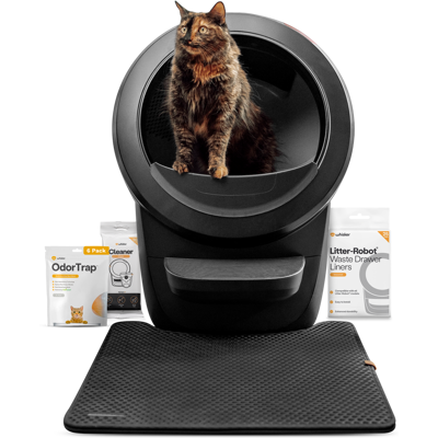 Whisker - Litter-Robot® 4 Smart App-Controlled Self-Cleaning Litter Box Core Accessories Bundle - Black Whisker - Litter-Robot® 4 Smart App-Controlled Self-Cleaning Litter Box Core Accessories Bundle - Black