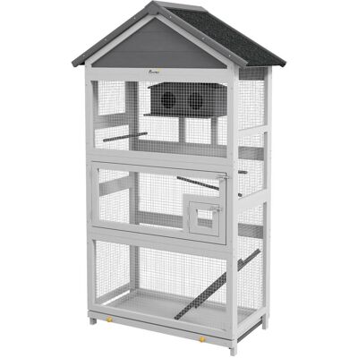 Pawhut - Bird Aviary with Slide-Out Tray, Birdhouse, Ladder, Perches for Finches Pawhut - Bird Aviary with Slide-Out Tray, Birdhouse, Ladder, Perches for Finches