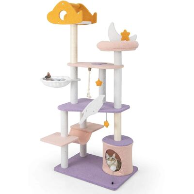 Gymax - Cat Tree Cats Multi-level Cat Tower w/ Sisal Covered Scratching Posts Hammock Gymax - Cat Tree Cats Multi-level Cat Tower w/ Sisal Covered Scratching Posts Hammock