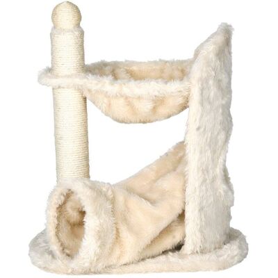 TRIXIE - Baza Gandia Plush 26.8" Cat Tree with Sisal Scratching Post-Hammock & Tunnel - Cream TRIXIE - Baza Gandia Plush 26.8" Cat Tree with Sisal Scratching Post-Hammock & Tunnel - Cream
