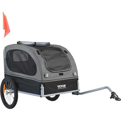 VEVOR - Dog Bike Trailer, Supports up to 88 lbs, Pet Cart Bicycle Carrier, Easy Folding Frame with Quick Release Wheels - Black + Gray VEVOR - Dog Bike Trailer, Supports up to 88 lbs, Pet Cart Bicycle Carrier, Easy Folding Frame with Quick Release Wheels - Black + Gray