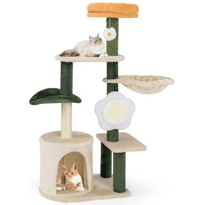 Gymax - 45'' Tall Cat Tree Flower Multi-level Pet Activity Center Furniture w/Sisal Post - GYM16196 Gymax - 45'' Tall Cat Tree Flower Multi-level Pet Activity Center Furniture w/Sisal Post - GYM16196