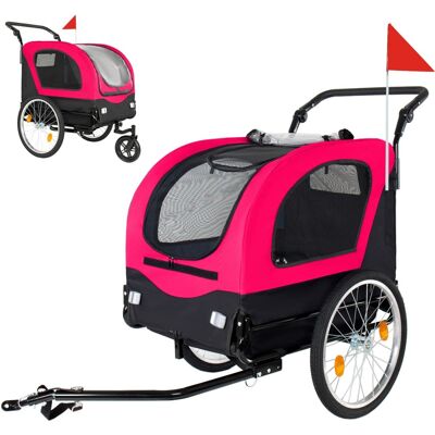 JUJABU - 2-in-1 Foldable Pet Carrier Cart for Dogs up to 110lbs with Front Caster, Red JUJABU - 2-in-1 Foldable Pet Carrier Cart for Dogs up to 110lbs with Front Caster, Red