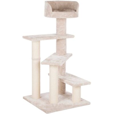 TRIXIE - Tulia Senior Plush & Sisal 4-Level Cat Tree, Scratching Posts & Bed - Light Gray-Greige TRIXIE - Tulia Senior Plush & Sisal 4-Level Cat Tree, Scratching Posts & Bed - Light Gray-Greige