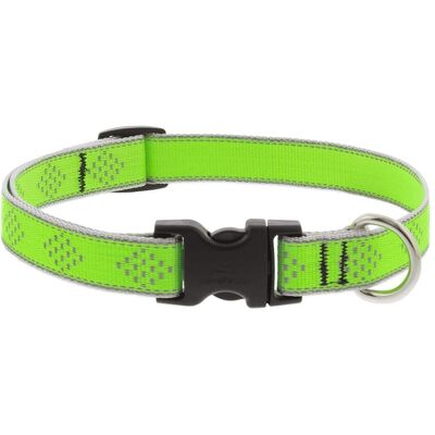 LupinePet - Reflective Diamond Nylon Dog Adjustable Collar - Green LupinePet - Reflective Diamond Nylon Dog Adjustable Collar - Green