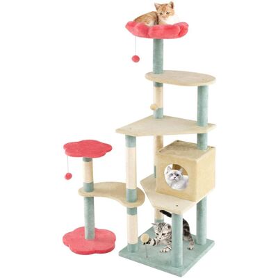 Gymax - Flower Cat Tree w/Cosy Condo Sisal Scratching Posts Padded Flower-shaped Perch Gymax - Flower Cat Tree w/Cosy Condo Sisal Scratching Posts Padded Flower-shaped Perch