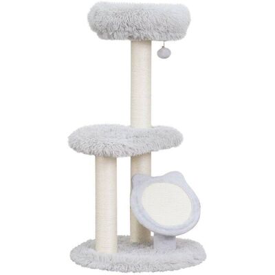 PetPals - Rockview Cozy 2-Level Scratching Post Cat Tree - Gray PetPals - Rockview Cozy 2-Level Scratching Post Cat Tree - Gray