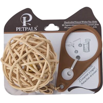 PetPals - Rattan Cat Toy with Bell – Eco-Friendly Interactive Toy with Hook for Hands - Brown PetPals - Rattan Cat Toy with Bell – Eco-Friendly Interactive Toy with Hook for Hands - Brown