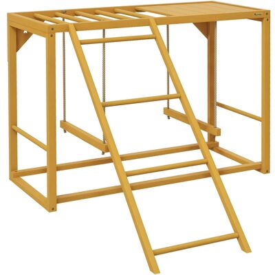 Pawhut - Chicken Activity Play with Swing Set, Wooden Chicken Coop Accessory with Multiple Chicken Perches & Hen Ladder - Natural Wood Pawhut - Chicken Activity Play with Swing Set, Wooden Chicken Coop Accessory with Multiple Chicken Perches & Hen Ladder - Natural Wood
